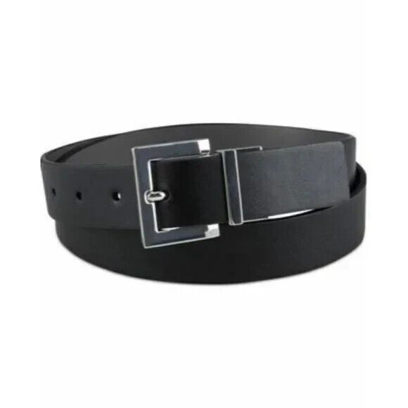 INC Mens Reversible Black Gray‎ Faux Leather Belt Black S 30-32 - Picture 1 of 1